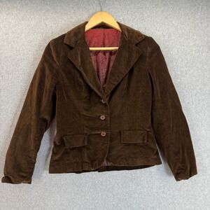 Trousers UP Brown Velvet Blazer Jacket Fitted Career USA Made Vintage Size 11/12